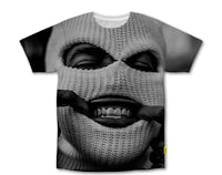 a t - shirt with an image of a man with a mask on his face